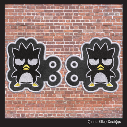 Penguin Character In The Hoop Machine Embroidery Shoe Wing Design, ITH Badtz Maru Hello Kitty and Friends Fandom Cartoon (2947)