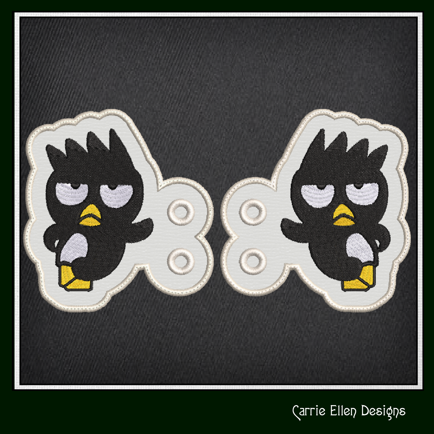 Badts Maru Bird Shoe Wings ITH Machine Embroidery Design | Cute Attitude Bird Lace-Up Sneaker Accessory | Kawaii Shoe Charm Embroidery File (2953)