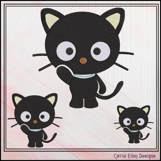 Cat Cartoon Character Machine Embroidery Design, Chococat Hello Kitty and Friends Fandom Cartoon, 6 Sizes (2955)