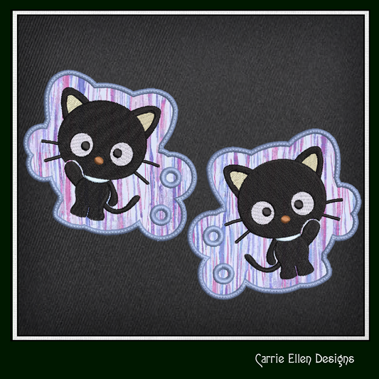 Cat Character In The Hoop Machine Embroidery Shoe Wing Design, ITH Chococat Hello Kitty and Friends Fandom Cartoon (2956)