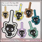 Kawaii Cat ITH Key Fob Embroidery Design | Chococat Fandom Key Tag | Cute In-The-Hoop Cartoon Project (2957)