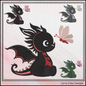 Cute Baby Dragon Machine Embroidery Design | Fantasy Dragon Stitch File | Kawaii Dragon Embroidery Pattern | Magical Creature Design, 6 Sizes, (2971)