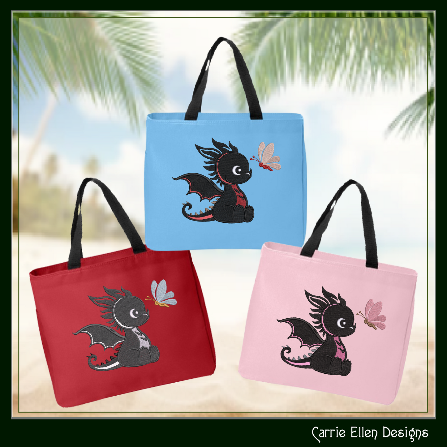 Cute Baby Dragon Machine Embroidery Design | Fantasy Dragon Stitch File | Kawaii Dragon Embroidery Pattern | Magical Creature Design, 6 Sizes, (2971)