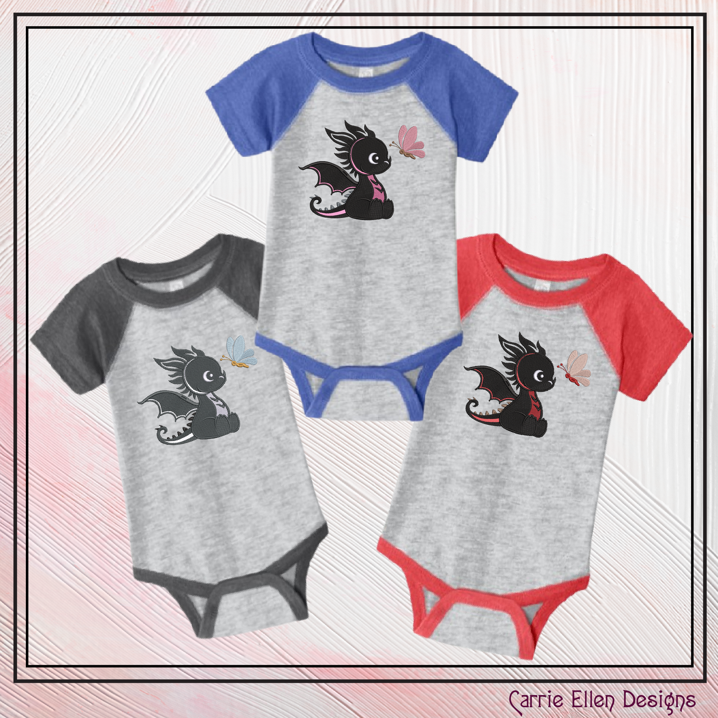Cute Baby Dragon Machine Embroidery Design | Fantasy Dragon Stitch File | Kawaii Dragon Embroidery Pattern | Magical Creature Design, 6 Sizes, (2971)