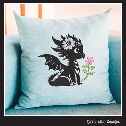Cute Baby Dragon Machine Embroidery Design | Fantasy Dragon Stitch File | Kawaii Dragon Embroidery Pattern | Magical Creature Design, 6 Sizes, (2972)