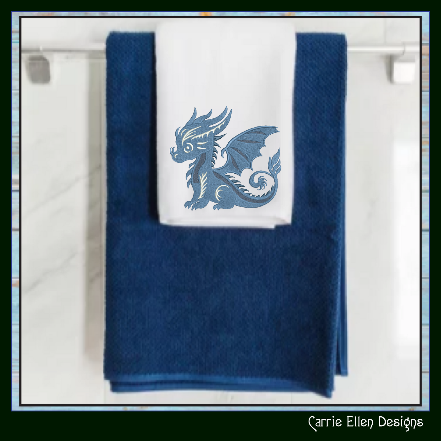 Cute Baby Dragon Machine Embroidery Design | Fantasy Dragon Stitch File | Kawaii Dragon Embroidery Pattern | Magical Creature Design, 6 Sizes, (2973)
