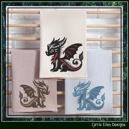 Cute Baby Dragon Machine Embroidery Design | Fantasy Dragon Stitch File | Kawaii Dragon Embroidery Pattern | Magical Creature Design, 6 Sizes, (2973)