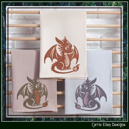Cute Baby Dragon Machine Embroidery Design | Fantasy Dragon Stitch File | Kawaii Dragon Embroidery Pattern | Magical Creature Design, 6 Sizes, (2974)