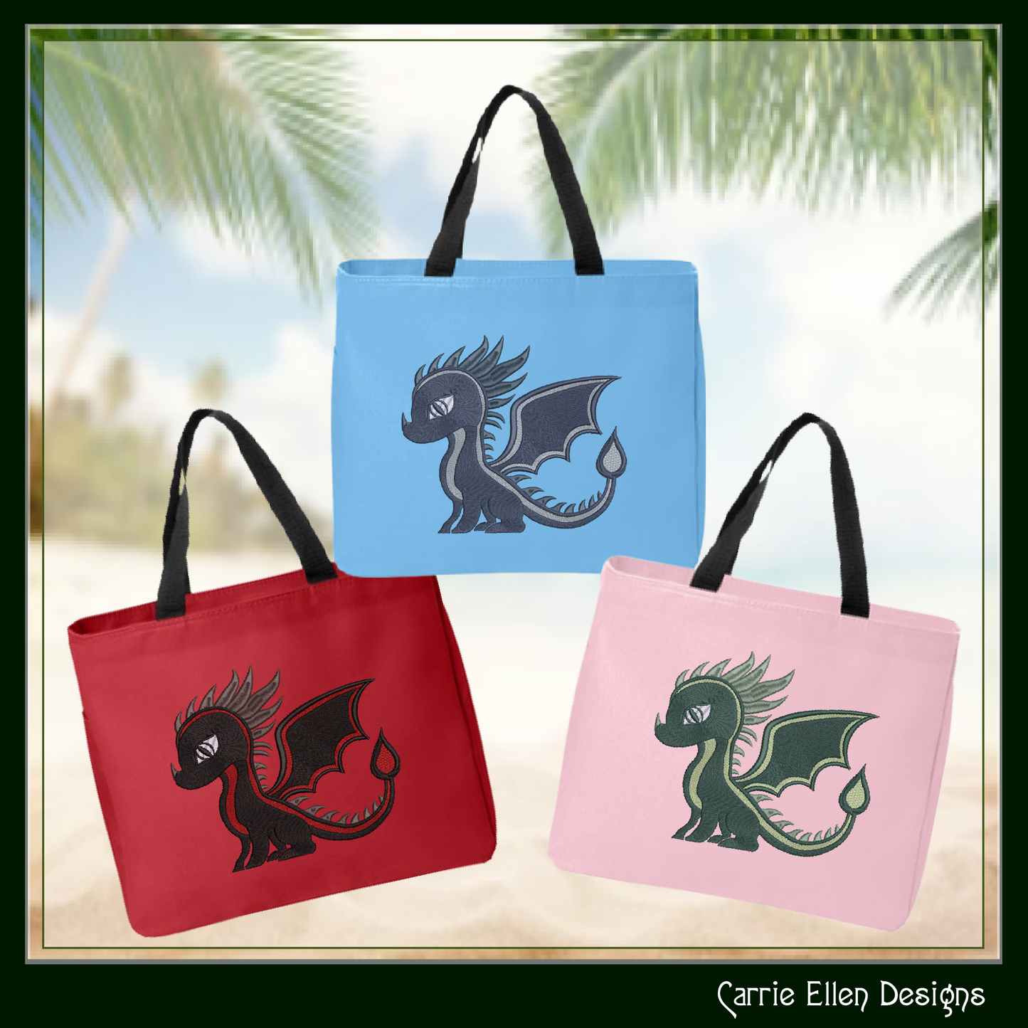 Cute Baby Dragon Machine Embroidery Design | Fantasy Dragon Stitch File | Kawaii Dragon Embroidery Pattern | Magical Creature Design, 6 Sizes, (2975)