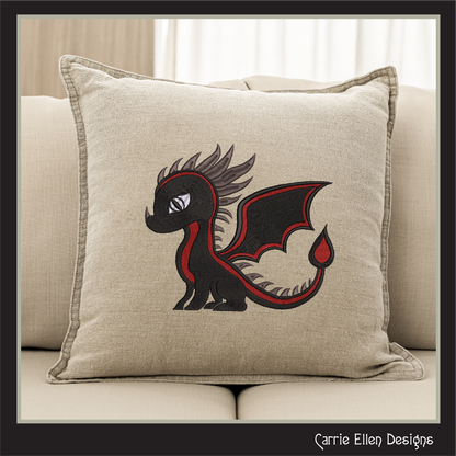Cute Baby Dragon Machine Embroidery Design | Fantasy Dragon Stitch File | Kawaii Dragon Embroidery Pattern | Magical Creature Design, 6 Sizes, (2975)
