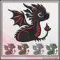 Cute Baby Dragon Machine Embroidery Design | Fantasy Dragon Stitch File | Kawaii Dragon Embroidery Pattern | Magical Creature Design, 6 Sizes, (2976)