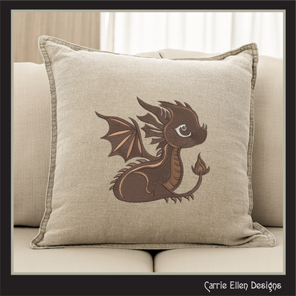 Cute Baby Dragon Machine Embroidery Design | Fantasy Dragon Stitch File | Kawaii Dragon Embroidery Pattern | Magical Creature Design, 6 Sizes, (2976)
