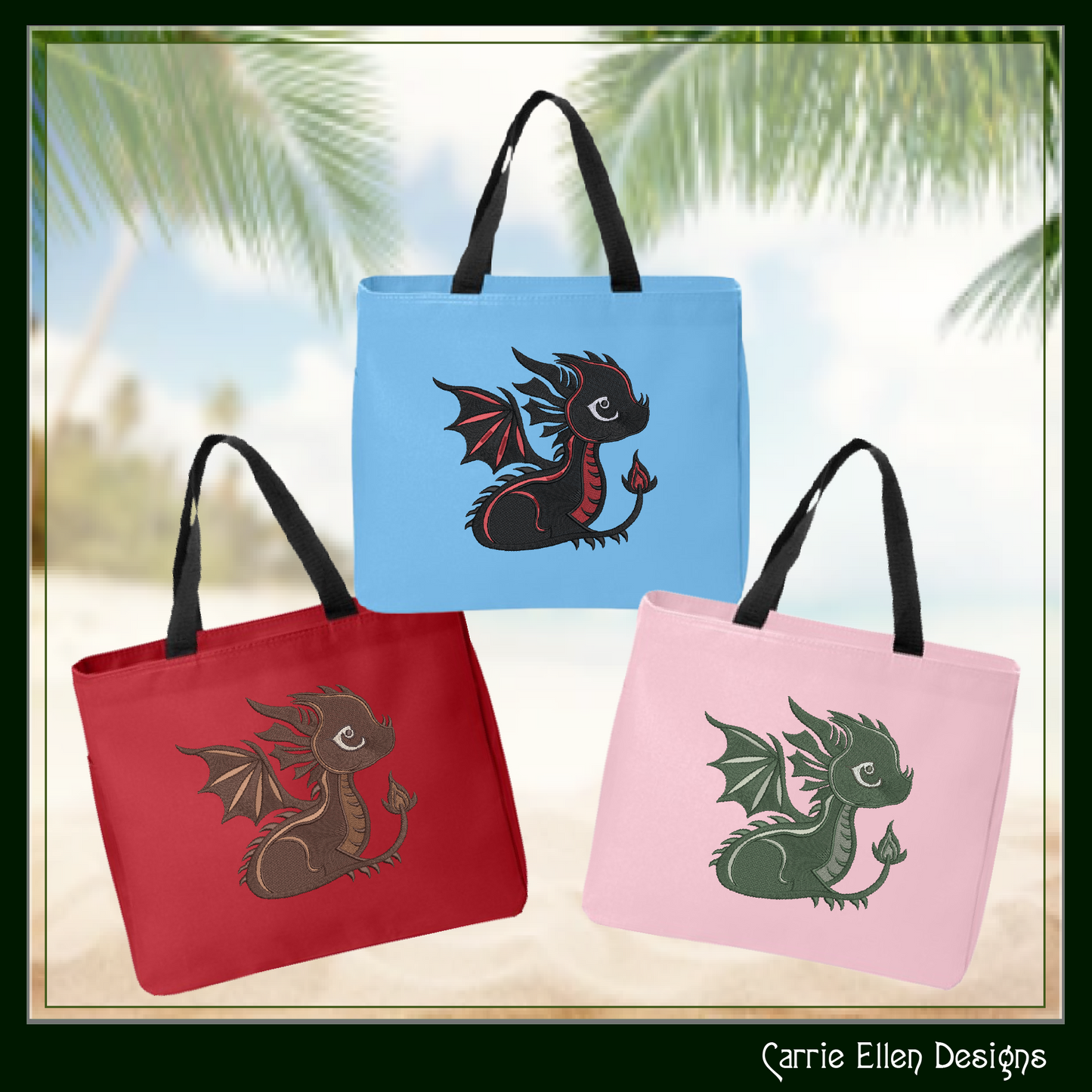 Cute Baby Dragon Machine Embroidery Design | Fantasy Dragon Stitch File | Kawaii Dragon Embroidery Pattern | Magical Creature Design, 6 Sizes, (2976)