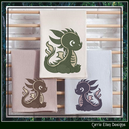Adorable Baby Dragon Machine Embroidery Design, Cute Fantasy Animal Dragon, 6 Sizes (2978)