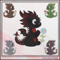 Cute Baby Dragon Machine Embroidery Design | Fantasy Dragon Stitch File | Kawaii Dragon Embroidery Pattern | Magical Creature Design, 6 Sizes, (2979)
