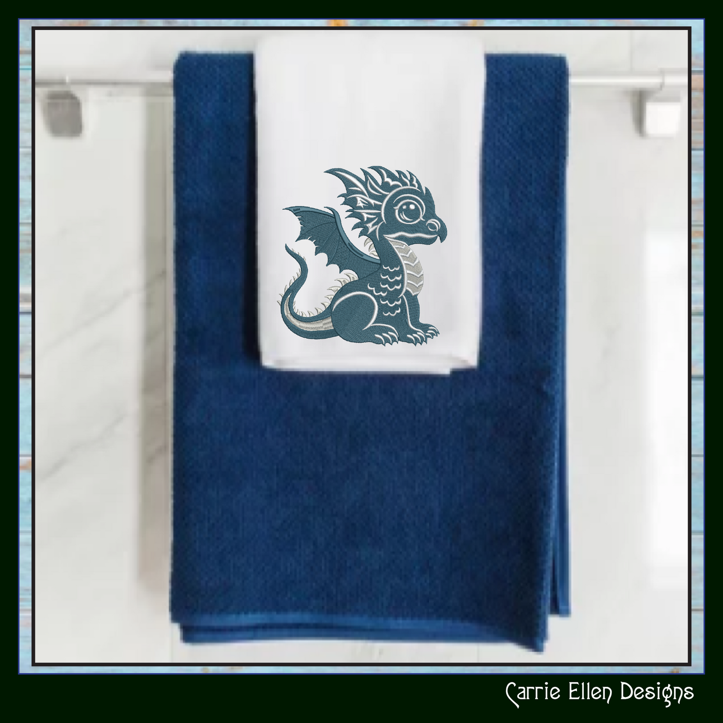 Cute Baby Dragon Machine Embroidery Design | Fantasy Dragon Stitch File | Kawaii Dragon Embroidery Pattern | Magical Creature Design, 6 Sizes, (2980)