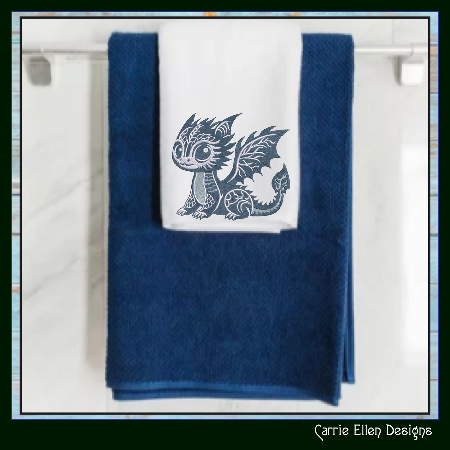 Cute Baby Dragon Machine Embroidery Design | Fantasy Dragon Stitch File | Kawaii Dragon Embroidery Pattern | Magical Creature Design, 6 Sizes, (2981)