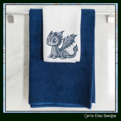 Cute Baby Dragon Machine Embroidery Design | Fantasy Dragon Stitch File | Kawaii Dragon Embroidery Pattern | Magical Creature Design, 6 Sizes, (2981)