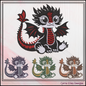 Adorable Baby Dragon Machine Embroidery Design, Cute Fantasy Animal, 6 Sizes (2982)