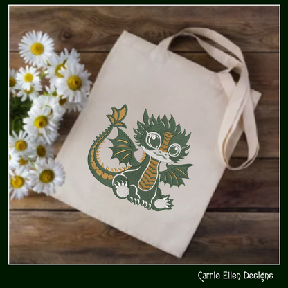 Adorable Baby Dragon Machine Embroidery Design, Cute Fantasy Animal, 6 Sizes (2982)
