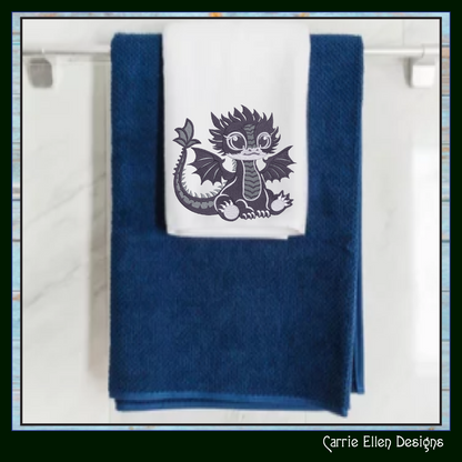 Adorable Baby Dragon Machine Embroidery Design, Cute Fantasy Animal, 6 Sizes (2982)