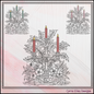 Elegant Floral Candle Centerpiece Machine Embroidery Design, Artistic Candelabra Sketch, Holiday Design, 6 Sizes (3025)