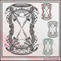 Dragon Hourglass Machine Embroidery Design, Fantasy Dragon Framed Line Art Timepiece Sketch Design, 6 Sizes (3029)