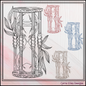 Hourglass Machine Embroidery Design, Bamboo Leaf Line Art Timepiece Sketch Design, 6 Sizes (3030)