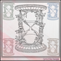 Hourglass Machine Embroidery Design, Ivy and Vines Line Art Timepiece Sketch Design, 6 Sizes (3032)