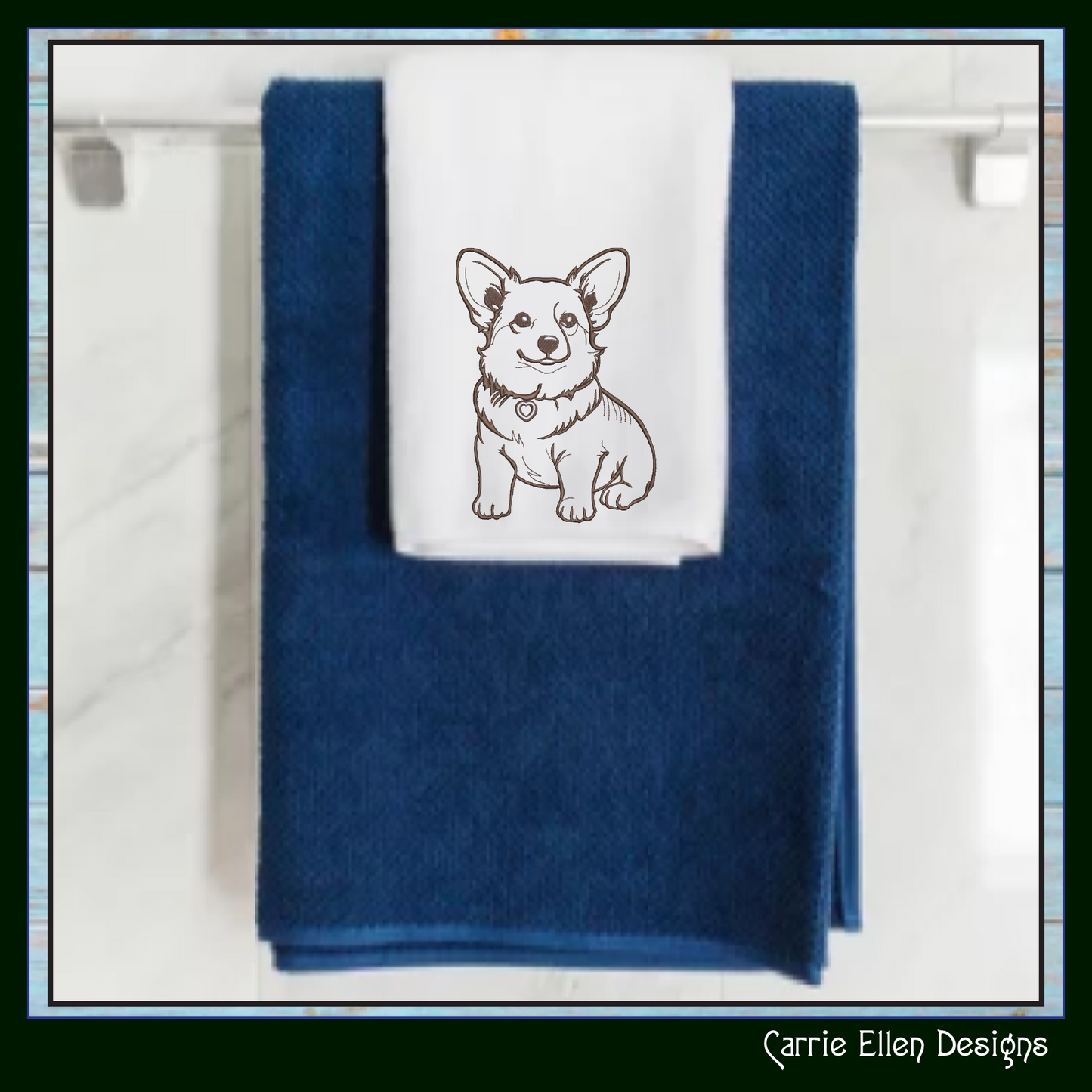 Welsh Corgi Machine Embroidery Design, Dog Lover Embroidery Pattern Outline, Pet Embroidery, Adorable Corgi, 6 Sizes (3036)