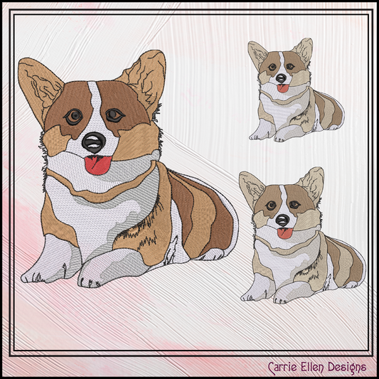 Welsh Corgi Machine Embroidery Design, Dog Lover Pet Embroidery, Adorable Corgi, 6 Sizes (3039)