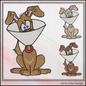 Dog Humor Machine Embroidery Design, Cartoon Dog Wearing a Cone Collar, Confused Dog Embroidery, 6 Sizes (3044)