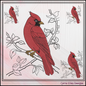 Cardinal Machine Embroidery Design, Red Bird on Branches Stitch File, Bird Watcher Gift Design, 6 Sizes (3048)