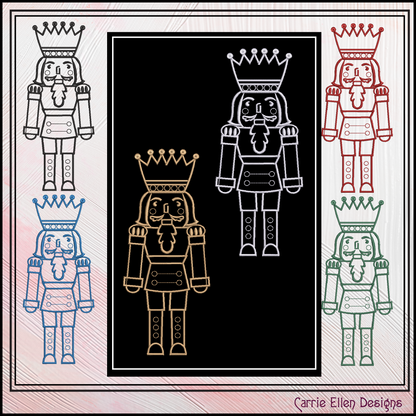 Classic Nutcracker Line Art Machine Embroidery Design | Christmas Soldier Pattern, 6 Sizes (3084)