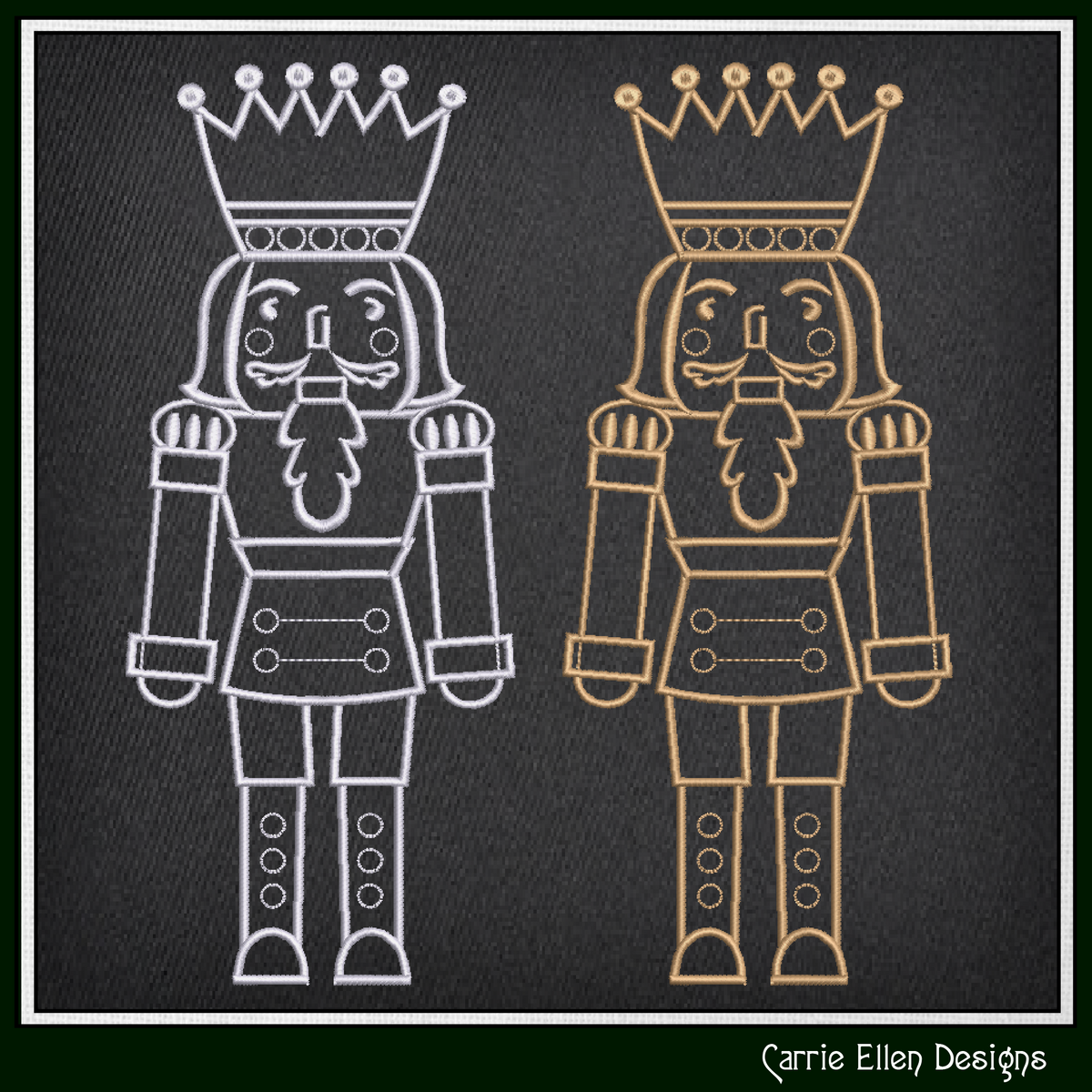 Classic Nutcracker Line Art Machine Embroidery Design | Christmas Soldier Pattern, 6 Sizes (3084)