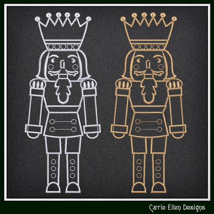 Classic Nutcracker Line Art Machine Embroidery Design | Christmas Soldier Pattern, 6 Sizes (3084)