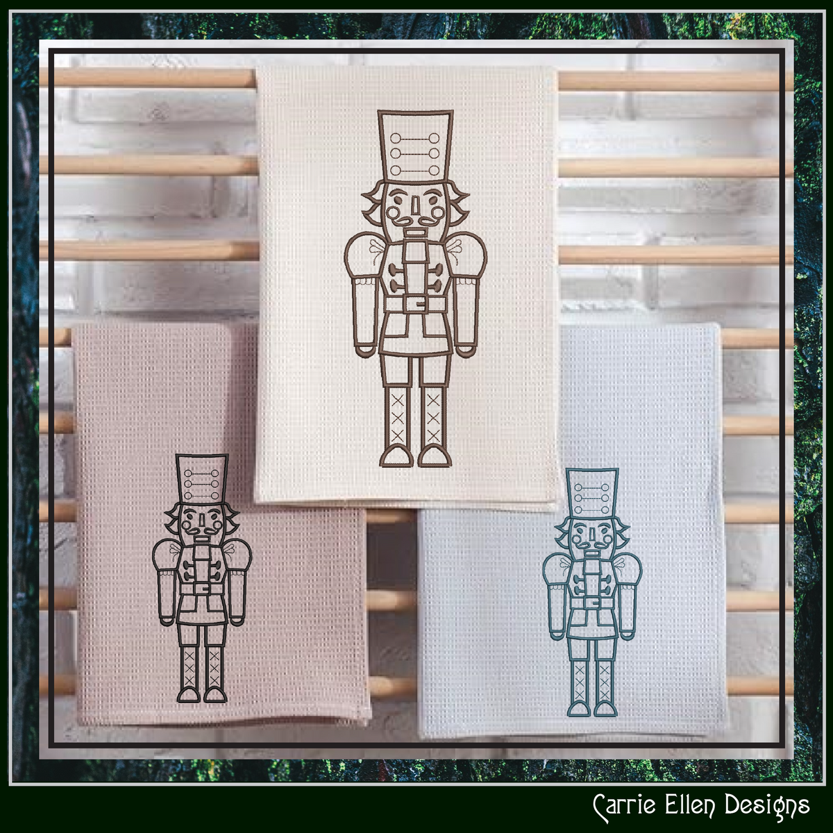 Classic Nutcracker Line Art Machine Embroidery Design | Christmas Soldier Pattern, 6 Sizes (3085)