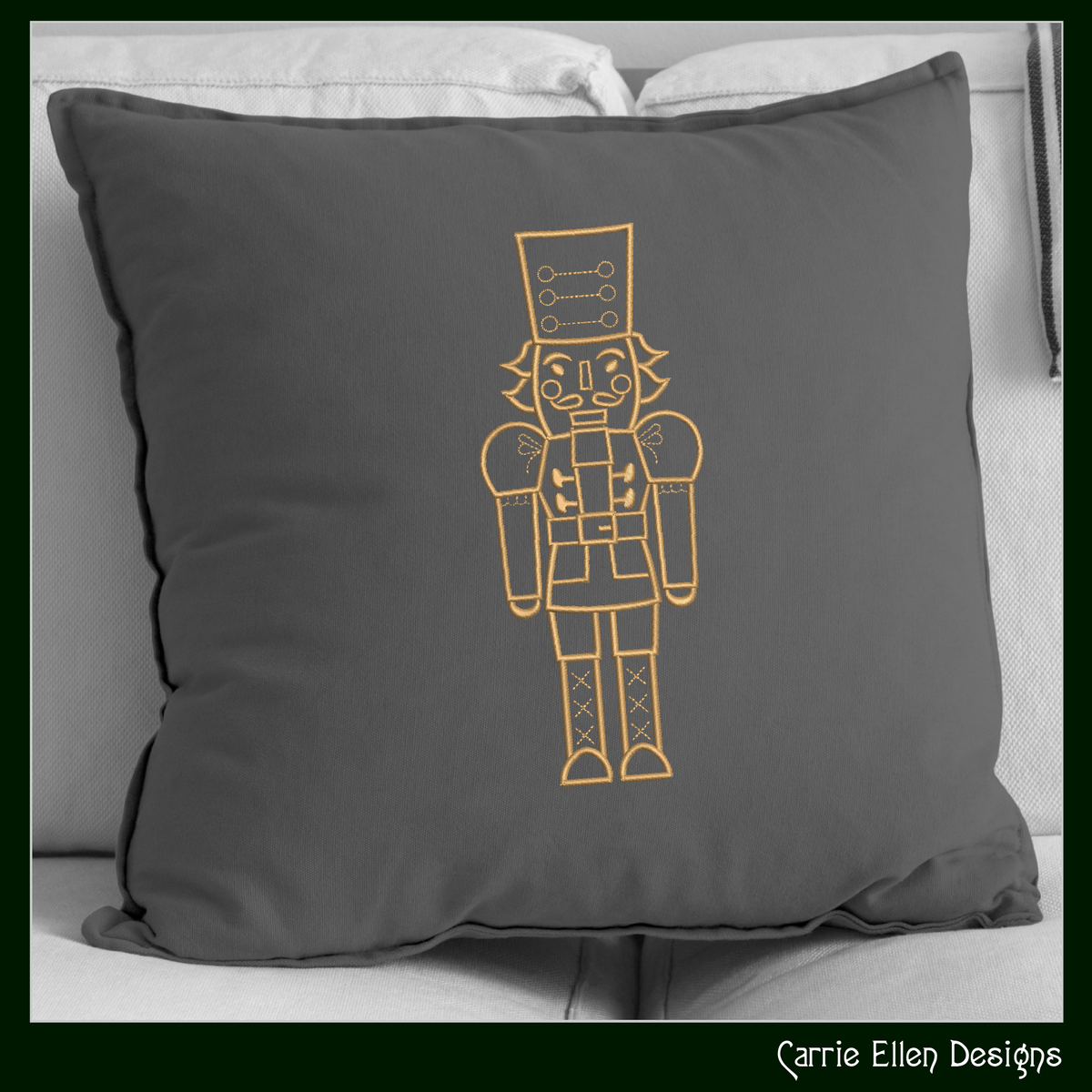 Classic Nutcracker Line Art Machine Embroidery Design | Christmas Soldier Pattern, 6 Sizes (3085)