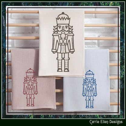 Classic Nutcracker Line Art Machine Embroidery Design | Christmas Soldier Pattern, 6 Sizes (3086)
