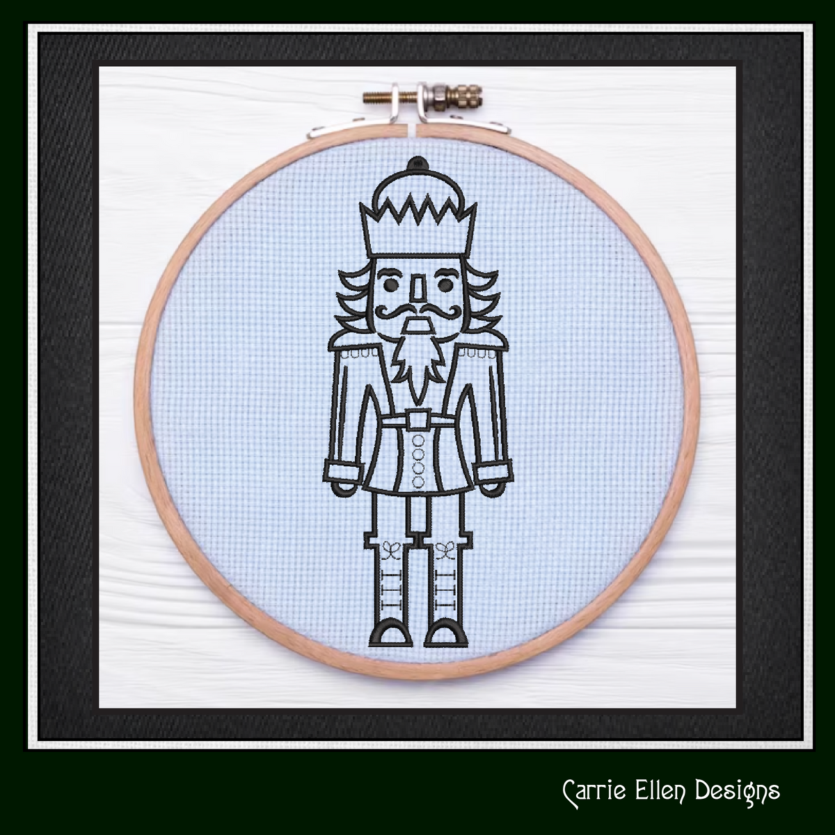 Classic Nutcracker Line Art Machine Embroidery Design | Christmas Soldier Pattern, 6 Sizes (3086)