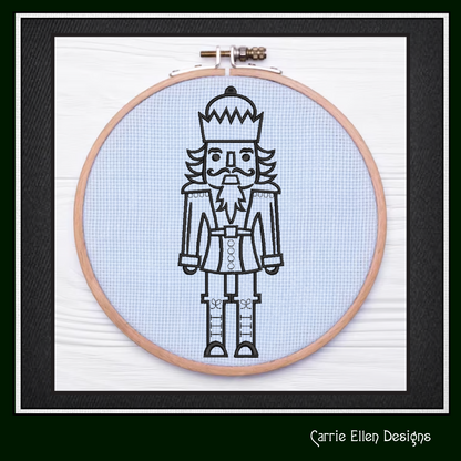 Classic Nutcracker Line Art Machine Embroidery Design | Christmas Soldier Pattern, 6 Sizes (3086)