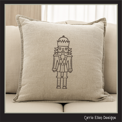Classic Nutcracker Line Art Machine Embroidery Design | Christmas Soldier Pattern, 6 Sizes (3086)