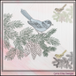 Bird on Pine Tree Branch Embroidery Design | Nature-Inspired Machine Stitch Pattern, 6 Sizes  (3114)