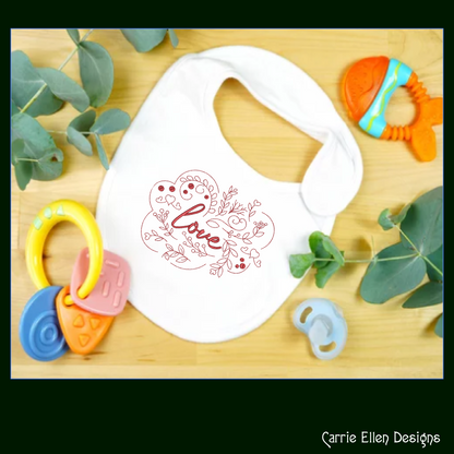 Love Machine Embroidery Design – Valentine’s Day Holiday Pattern, Romantic Doodle Floral Vines, 6 Sizes (3126)