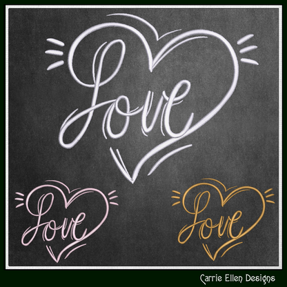 Love Machine Embroidery Design – Valentine’s Day Holiday Pattern, Romantic Heart Doodle, 6 Sizes (3131)