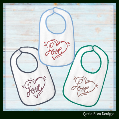 Love Machine Embroidery Design – Valentine’s Day Holiday Pattern, Romantic Heart Doodle, 6 Sizes (3131)