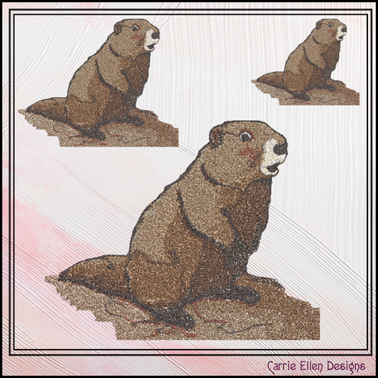 Groundhog Machine Embroidery Design, Groundhog Day, Garden Animal Pattern, Woodchuck Marmot Woodland Animal, 6 Sizes (3139)