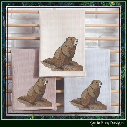 Groundhog Machine Embroidery Design, Groundhog Day, Garden Animal Pattern, Woodchuck Marmot Woodland Animal, 6 Sizes (3139)