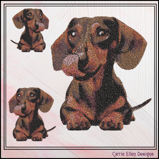 Dachshund Realistic Machine Embroidery Design, Dog Photo Stitch File, Adorable Pet Art, 4 Sizes (3140)