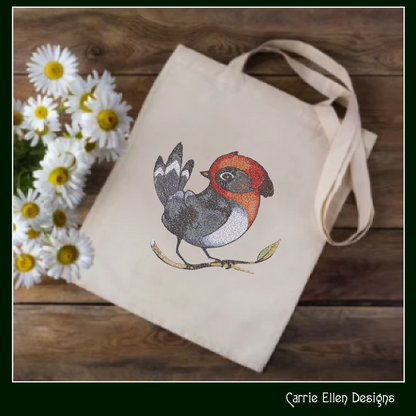 Bird Machine Embroidery Design, Artistic Watercolor Photo Stitch Bird, Nature Lover Gift, 6 Sizes (3163)